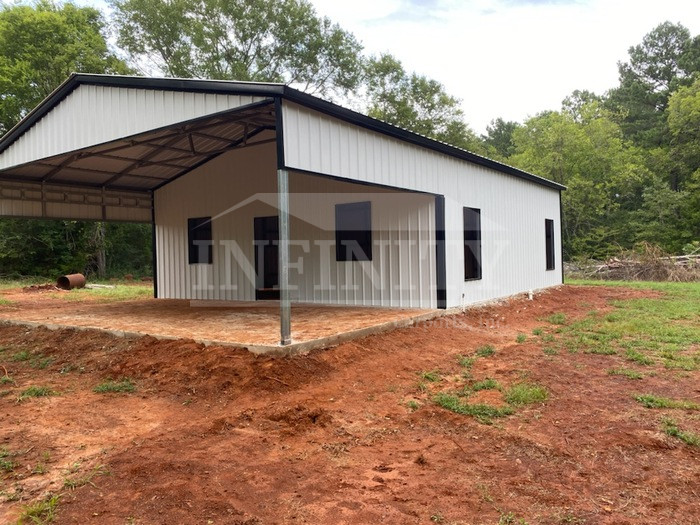 white vertical utility carport