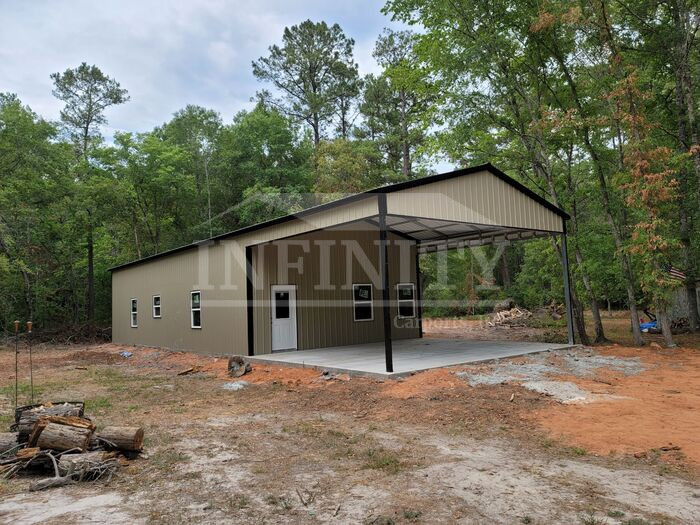 tan utility carport