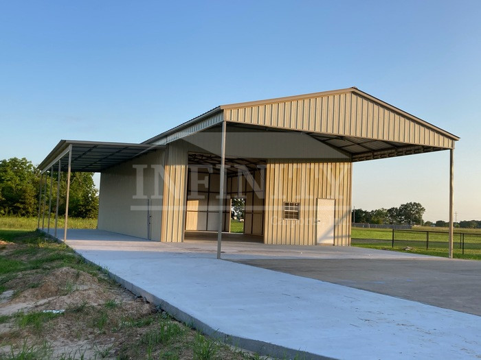 tan utility carport